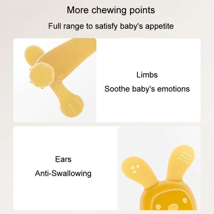 Bunny Baby Teether BPA Free Food-Grade Silicone Teether Infant Teething Stick Anti-Eating Hand, C...