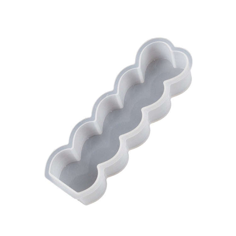 5pcs Five-Link Heart Shape Candle Silicone Molds DIY Epoxy Resin Mold, Size: Small