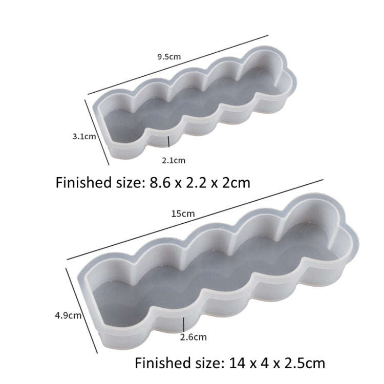 5pcs Five-Link Heart Shape Candle Silicone Molds DIY Epoxy Resin Mold, Size: Large