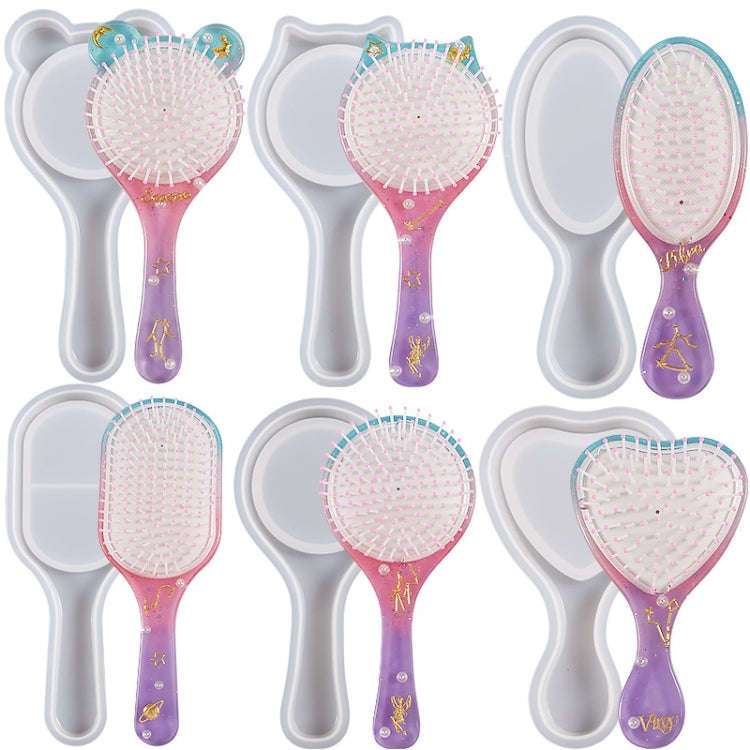 Air Cushion Comb Set Silicone Mold DIY Epoxy Resin Craft Making Mold, Spec: Small Oval 004