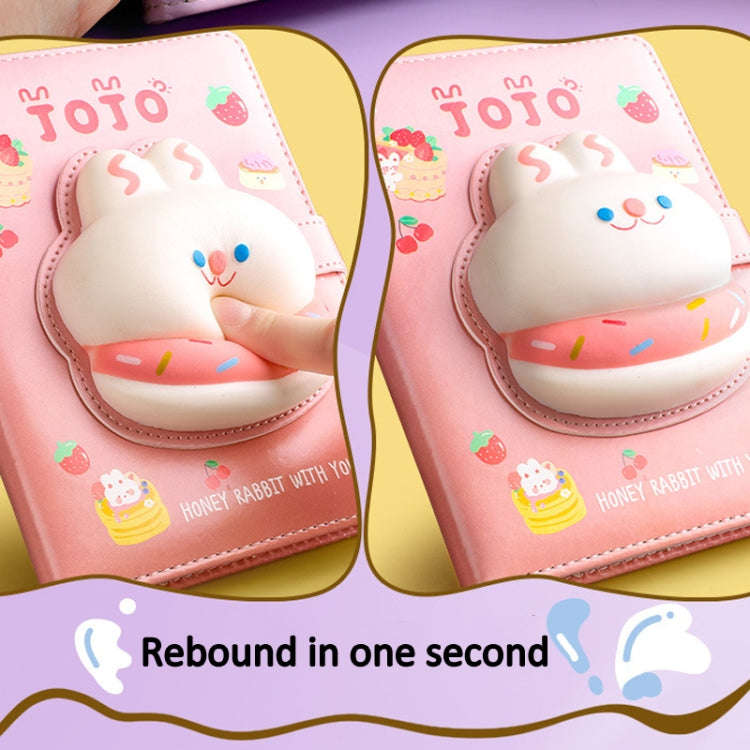 Kabaxiong A5 Size 3D Squishy Destress Cute Notebook Diary 100 Inner Pages(Honey Rabbit)