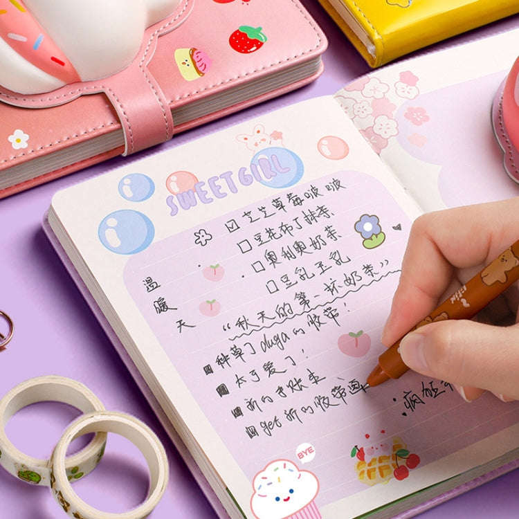 Kabaxiong A5 Size 3D Squishy Destress Cute Notebook Diary 100 Inner Pages(Sweet Girl)
