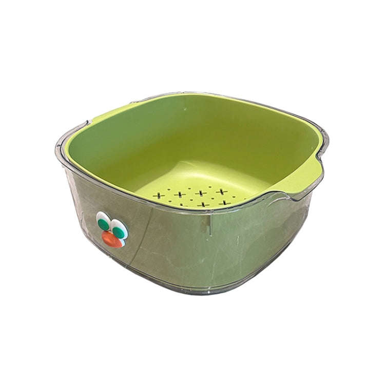 Household Dual Layer Thickened Cartoon Draining Basket Multifunctional Kitchen Dishwashing Hamper...