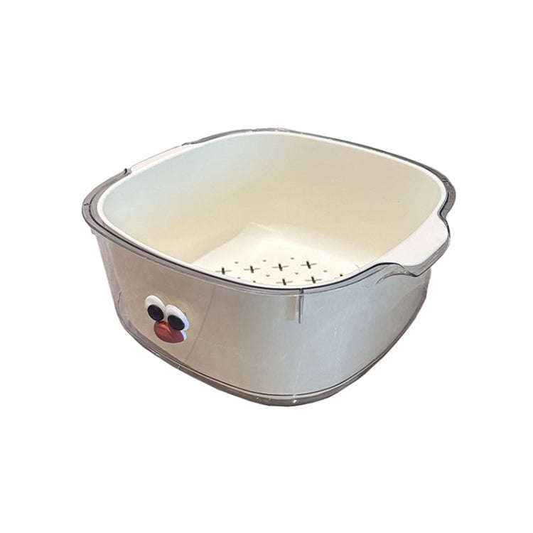 Household Dual Layer Thickened Cartoon Draining Basket Multifunctional Kitchen Dishwashing Hamper...
