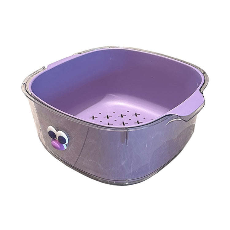 Household Dual Layer Thickened Cartoon Draining Basket Multifunctional Kitchen Dishwashing Hamper...