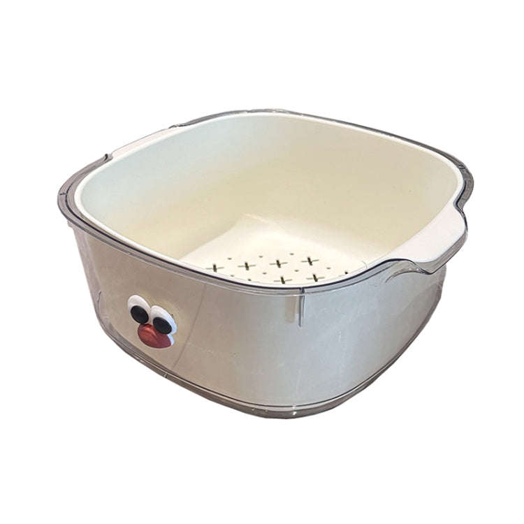 Household Dual Layer Thickened Cartoon Draining Basket Multifunctional Kitchen Dishwashing Hamper...