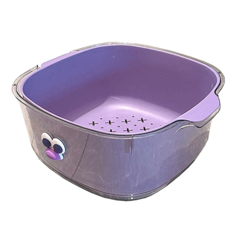 Household Dual Layer Thickened Cartoon Draining Basket Multifunctional Kitchen Dishwashing Hamper...