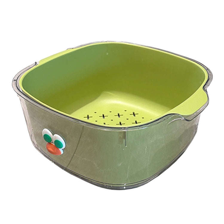 Household Dual Layer Thickened Cartoon Draining Basket Multifunctional Kitchen Dishwashing Hamper...