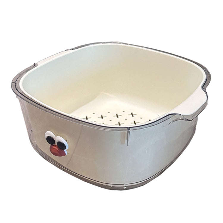 Household Dual Layer Thickened Cartoon Draining Basket Multifunctional Kitchen Dishwashing Hamper...
