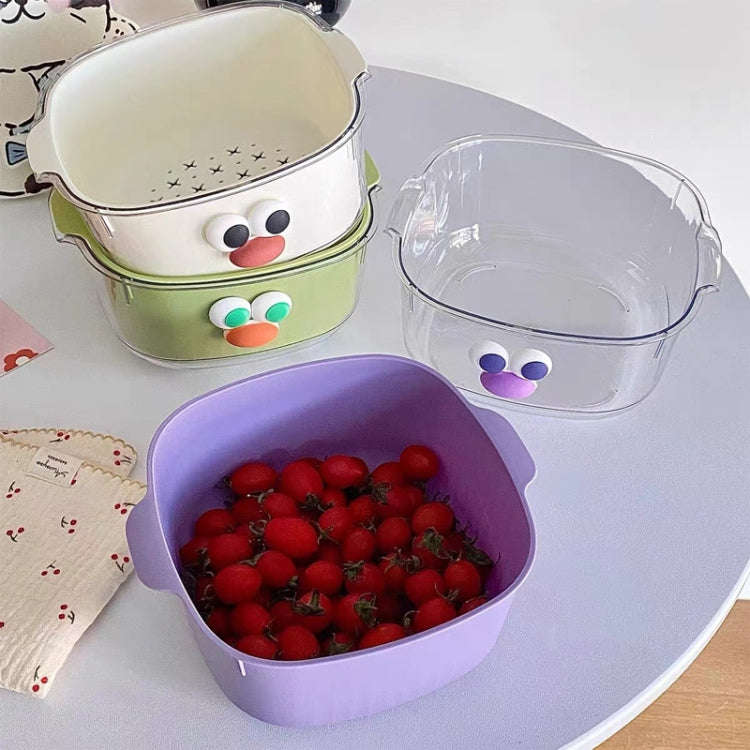 Household Dual Layer Thickened Cartoon Draining Basket Multifunctional Kitchen Dishwashing Hamper...