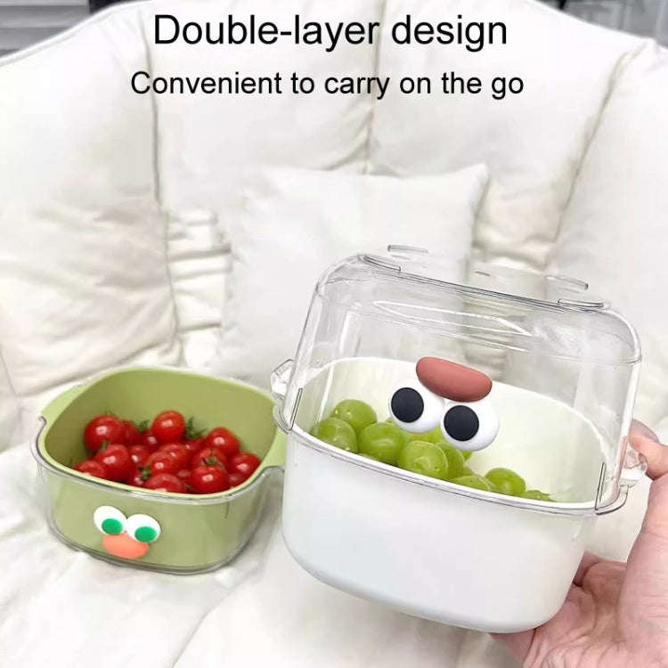 Household Dual Layer Thickened Cartoon Draining Basket Multifunctional Kitchen Dishwashing Hamper...