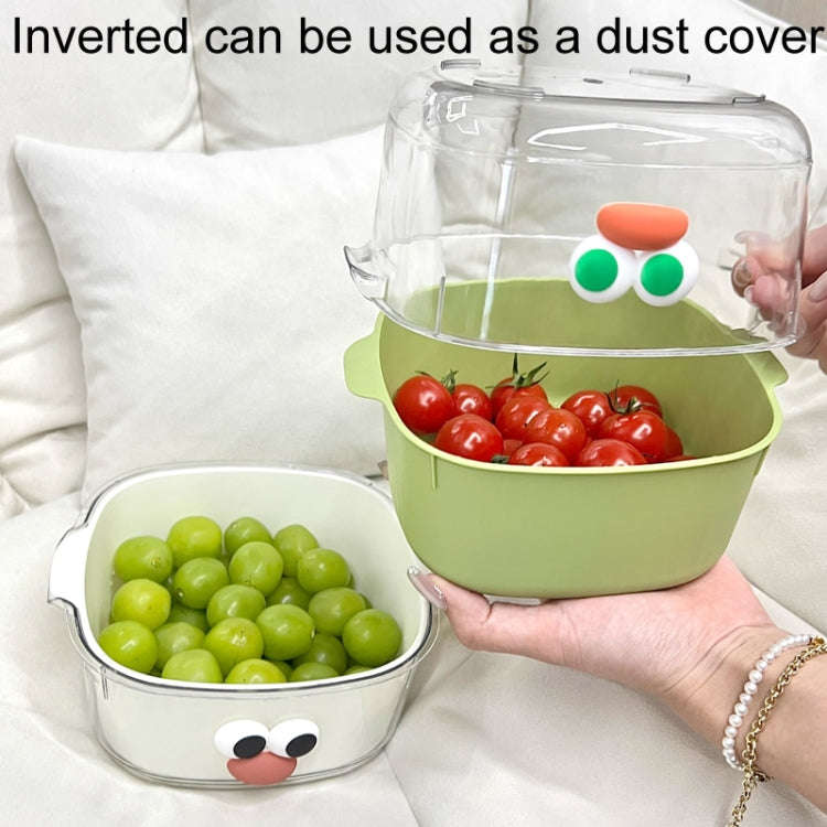 Household Dual Layer Thickened Cartoon Draining Basket Multifunctional Kitchen Dishwashing Hamper...