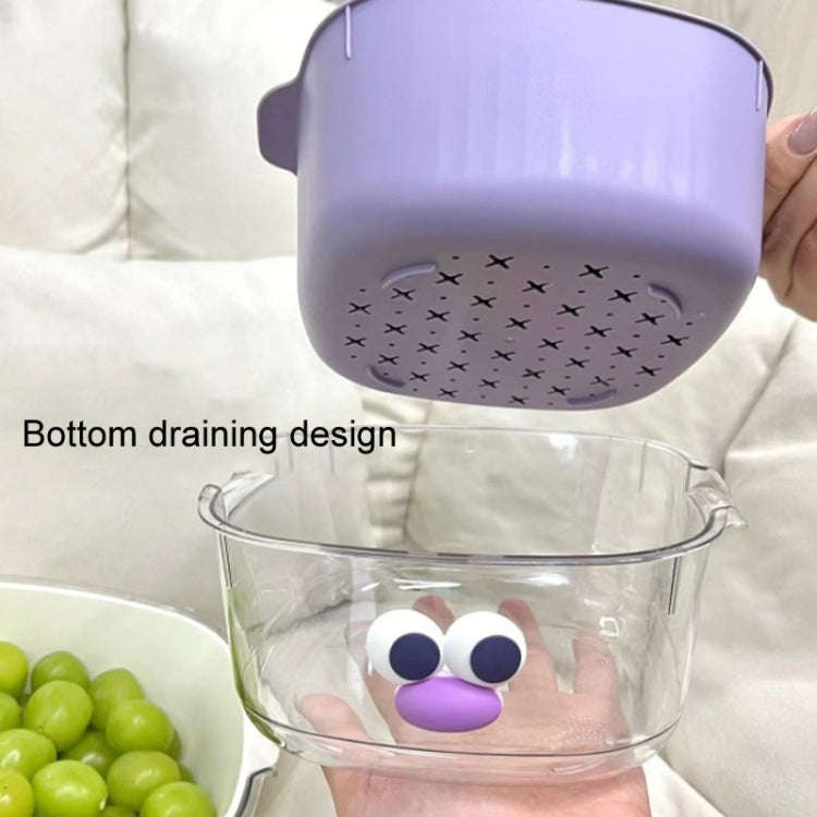 Household Dual Layer Thickened Cartoon Draining Basket Multifunctional Kitchen Dishwashing Hamper...
