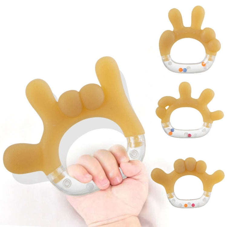 Rattle Baby Teether Soothing Pacifier Teething Stick Newborn Anti-Eating Hand Silicone Toy, Style...