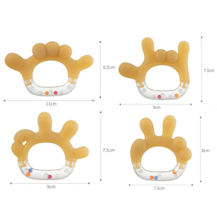 Rattle Baby Teether Soothing Pacifier Teething Stick Newborn Anti-Eating Hand Silicone Toy, Style...