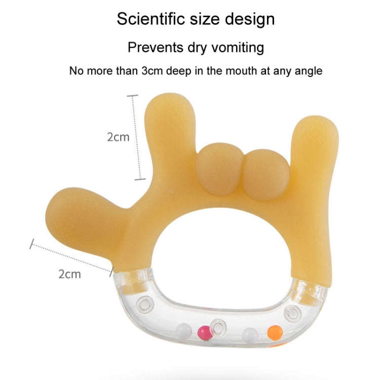 Rattle Baby Teether Soothing Pacifier Teething Stick Newborn Anti-Eating Hand Silicone Toy, Style...