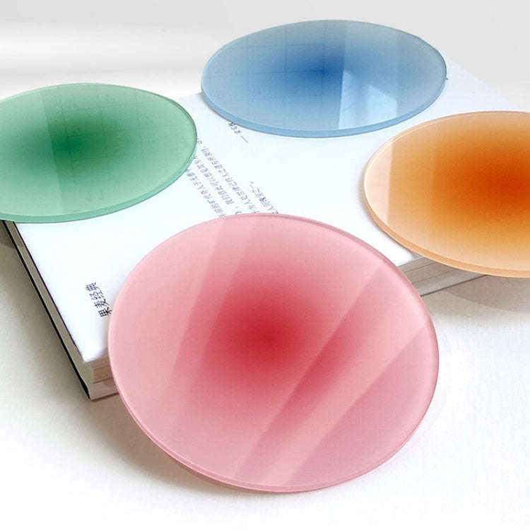 9.5cm Colorful Gradient Acrylic Coaster Thickened Heat Resistant Translucent Sunset Cup Pad(Blue)