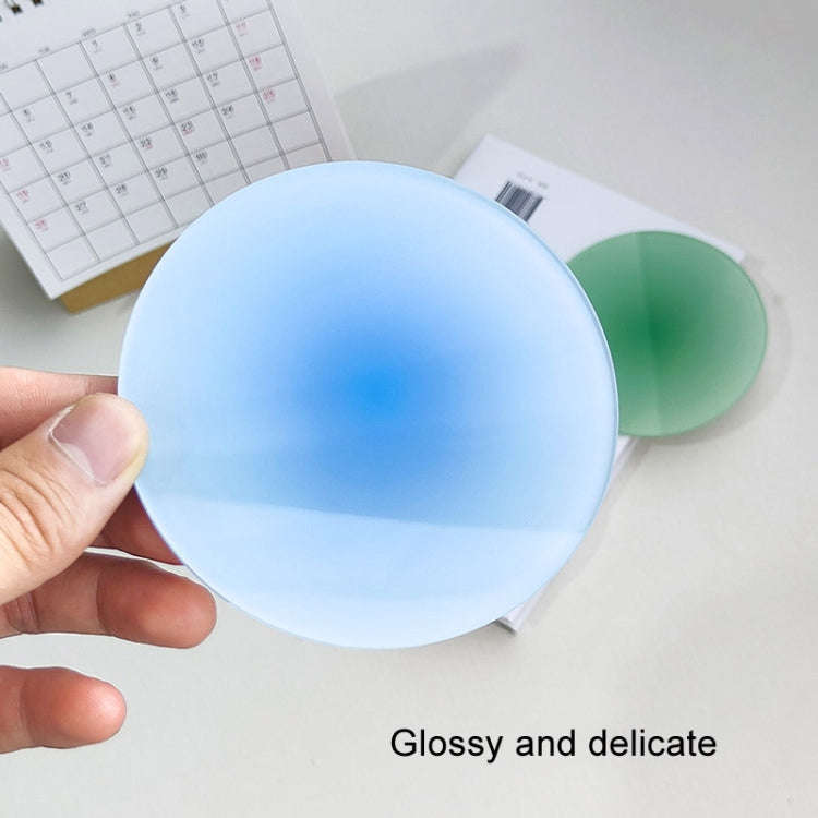 9.5cm Colorful Gradient Acrylic Coaster Thickened Heat Resistant Translucent Sunset Cup Pad(Blue)