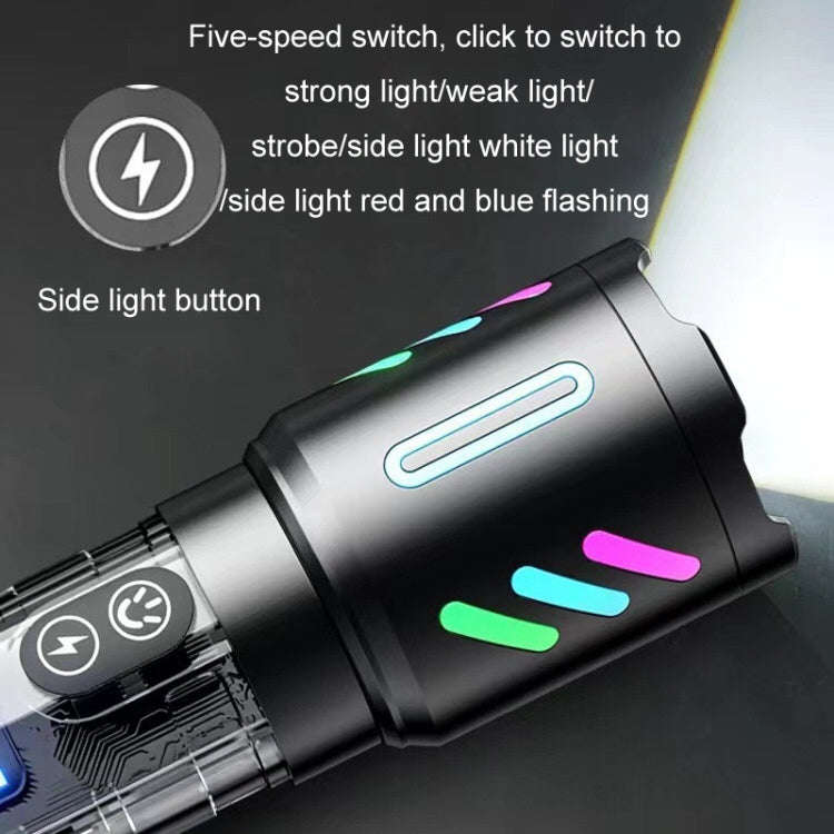 Type-C Rechargeable Outdoor Zoom Strong Laser Flashlight(520)