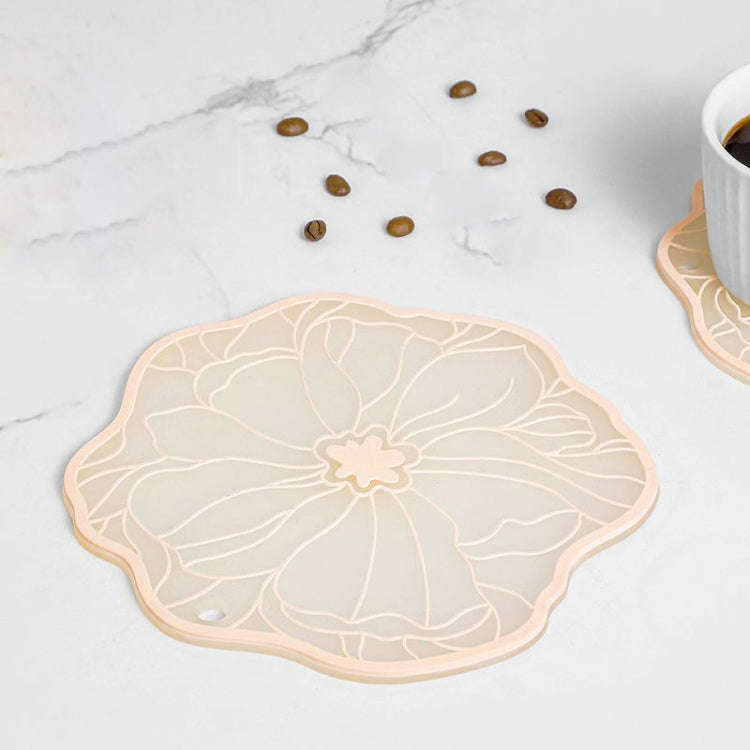 19cm Simple Heat Insulation Anti-Scald Table Mat Anti-Slip Oil Resistant Easy Clean Bowl Coaster(...