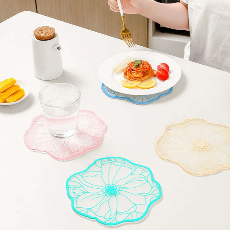 19cm Simple Heat Insulation Anti-Scald Table Mat Anti-Slip Oil Resistant Easy Clean Bowl Coaster(...