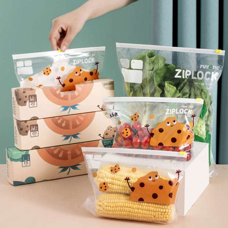 Large 15pcs / Box Household Food Sealing Storage Bag Refrigerator Zipper Fresh Pocket