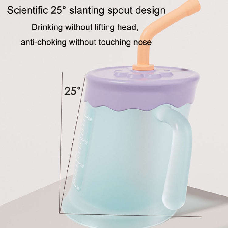 Baby Drink Cup Slant Mouth Mug Children Drinking Straw Water Cup(Red)