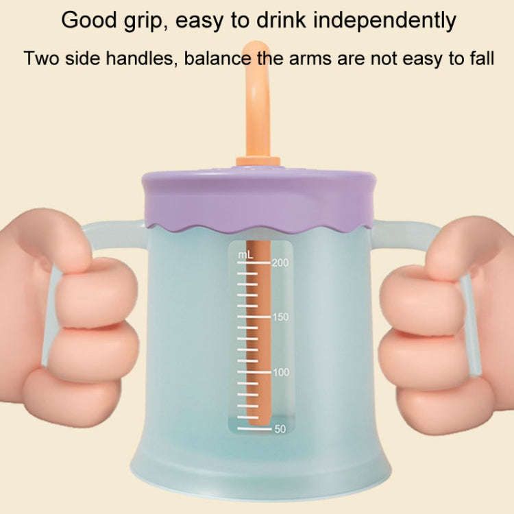 Baby Drink Cup Slant Mouth Mug Children Drinking Straw Water Cup(Red)