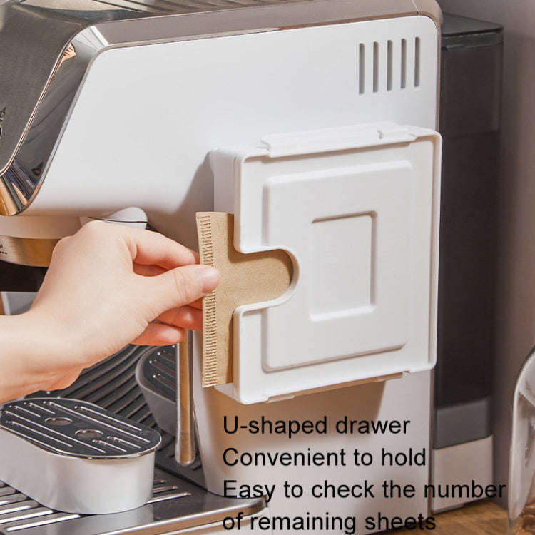 Magnetic Coffee Filter Organizer Refrigerator Coffee Machine Filter Holder(White)