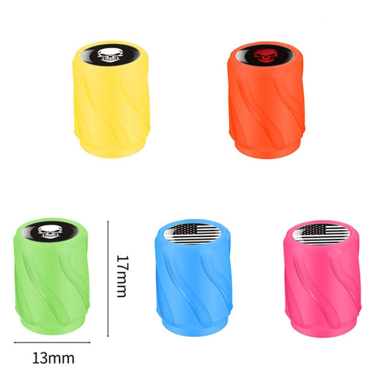4pcs /Set Luminous Car Motorcycle Tire Modified Valve Cap, Color: Pink Red Skull