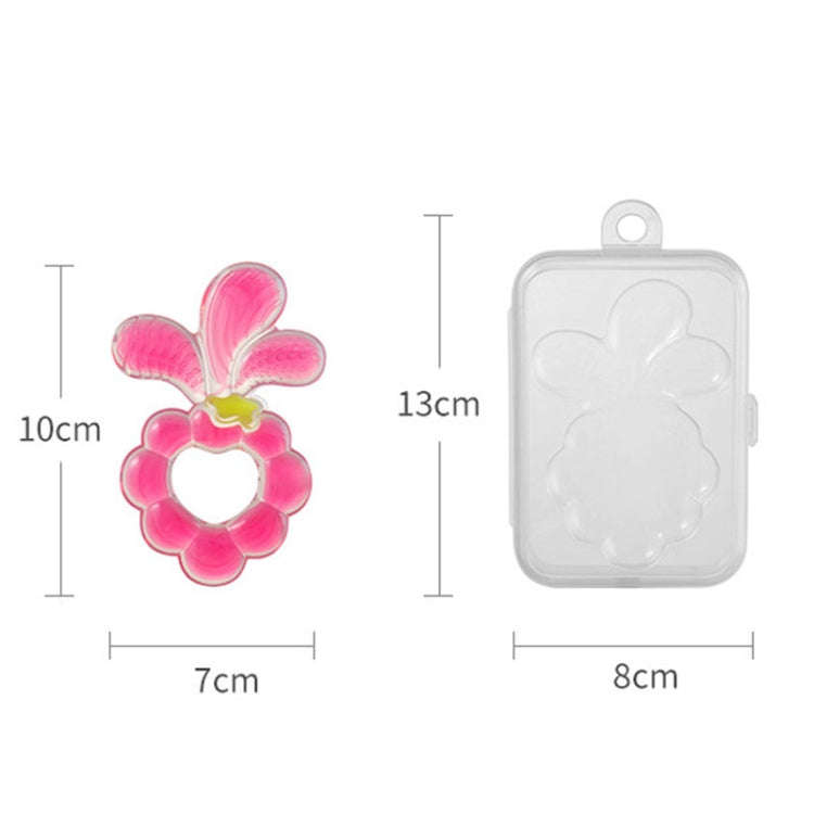 Baby Food-Grade Silicone Grape Teether Toddler Teething Sticks Fruit Silicone Nibbles, Color: Pink