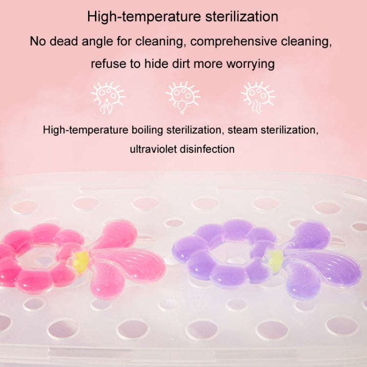 Baby Food-Grade Silicone Grape Teether Toddler Teething Sticks Fruit Silicone Nibbles, Color: Pink