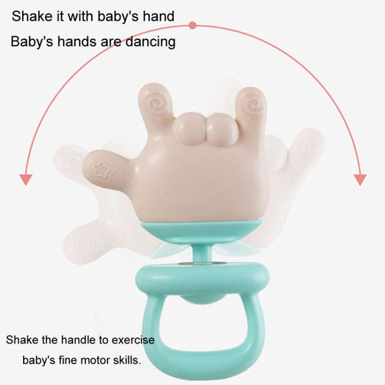 Baby Rattle Teether Soothing Teething Stick Anti-Eating Silicone Toy, Color: Yeah Gesture Pink