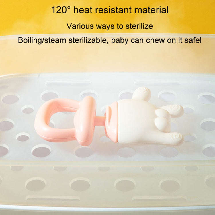 Baby Rattle Teether Soothing Teething Stick Anti-Eating Silicone Toy, Color: Yeah Gesture Cyan