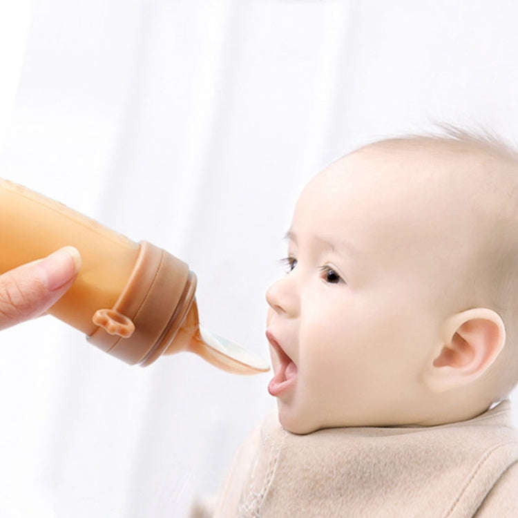 Portable Dual-purpose Baby Food Feeding Spoon Fruit Vegetable Silicone Feeding Pacifier Bottle(Na...