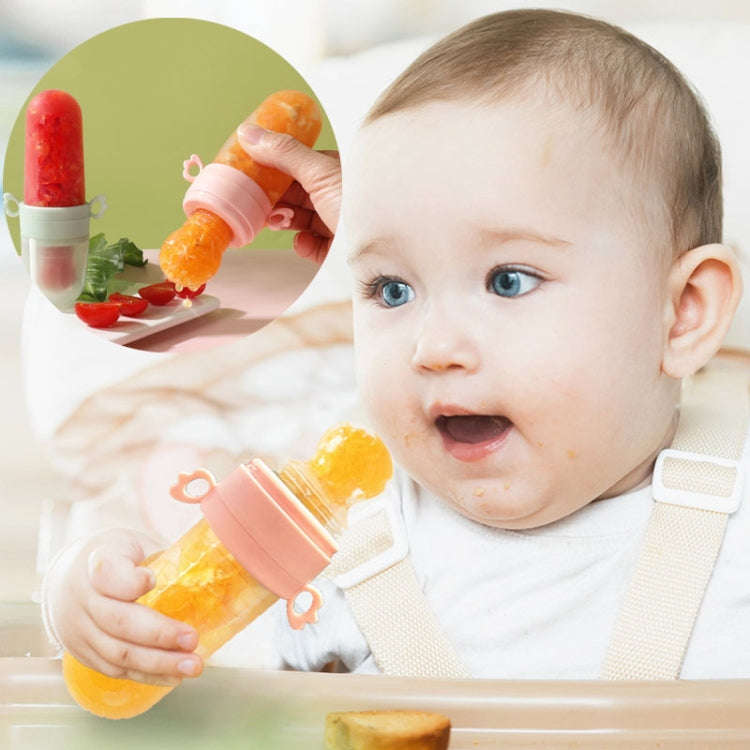 Portable Dual-purpose Baby Food Feeding Spoon Fruit Vegetable Silicone Feeding Pacifier Bottle(Na...