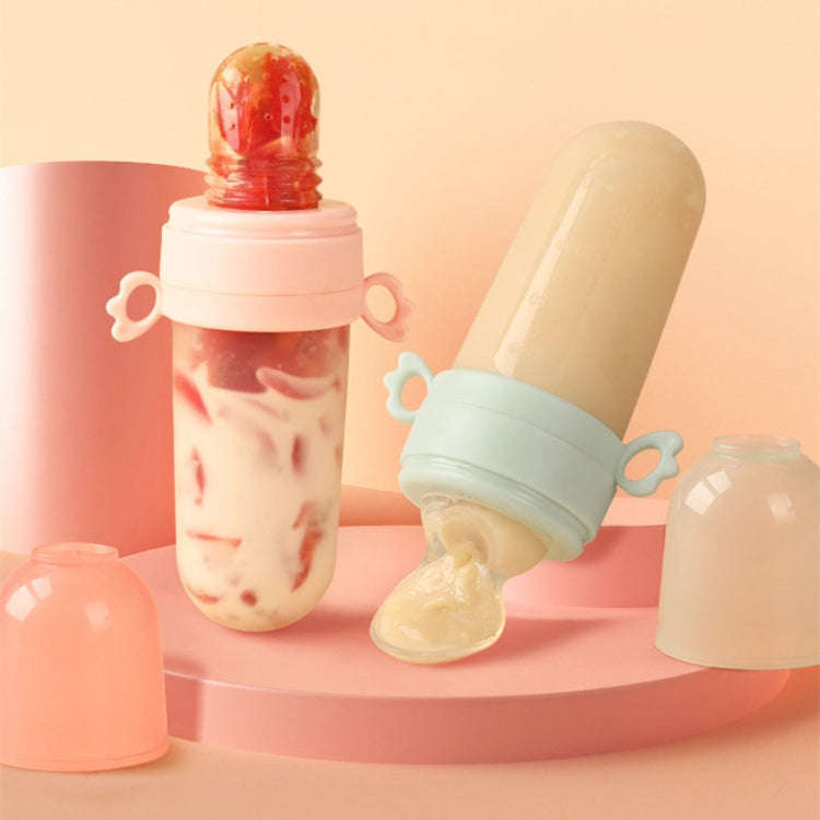 Portable Dual-purpose Baby Food Feeding Spoon Fruit Vegetable Silicone Feeding Pacifier Bottle(Na...