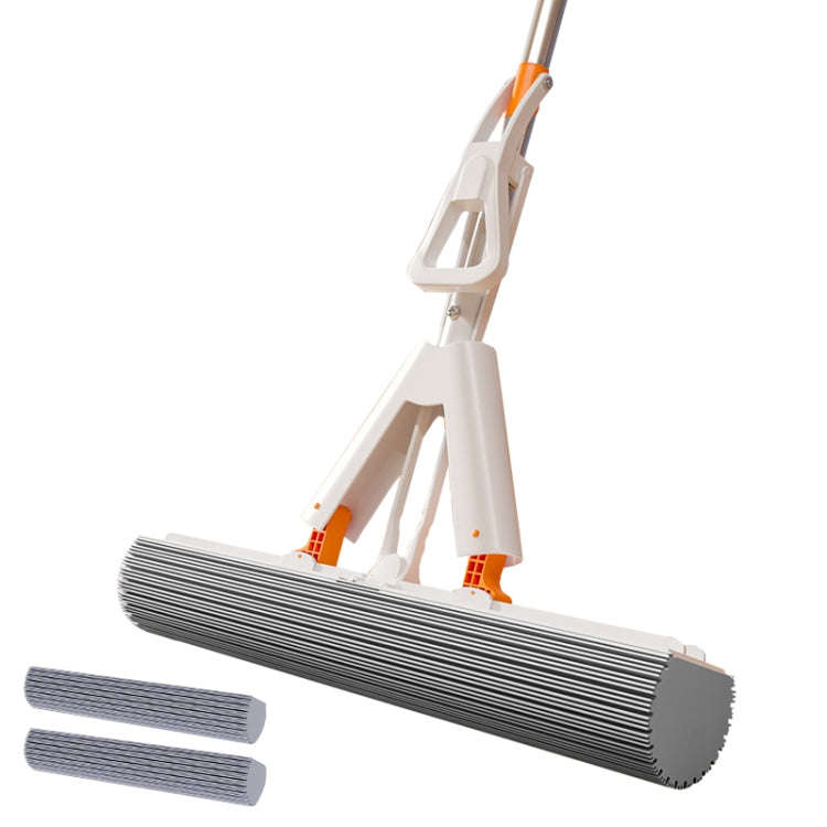Household Water Absorbent Telescopic Pole Mop Lazy Hands-Free Folding Mop, Style: 35cm+2 Cotton H...
