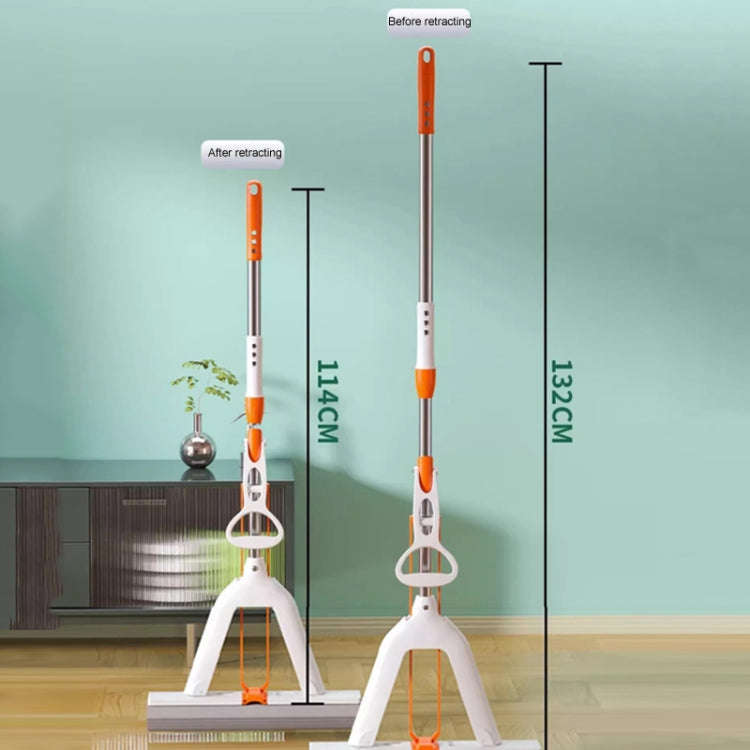 Household Water Absorbent Telescopic Pole Mop Lazy Hands-Free Folding Mop, Style: 35cm+2 Cotton H...