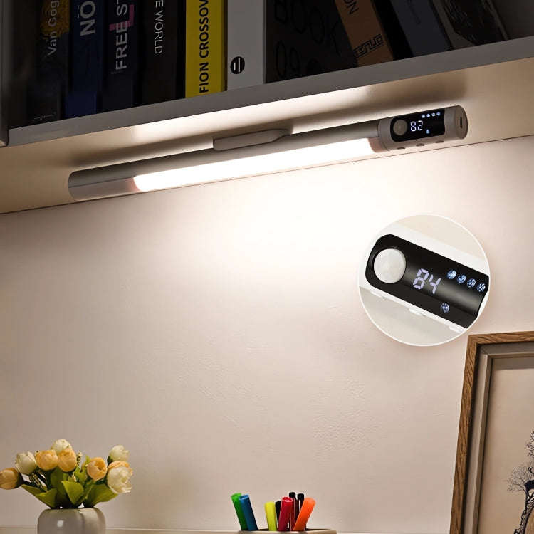 Rechargeable Under Cabinet LED Motion Sensor Night Light with Digital Display 2000mAH(Silver)