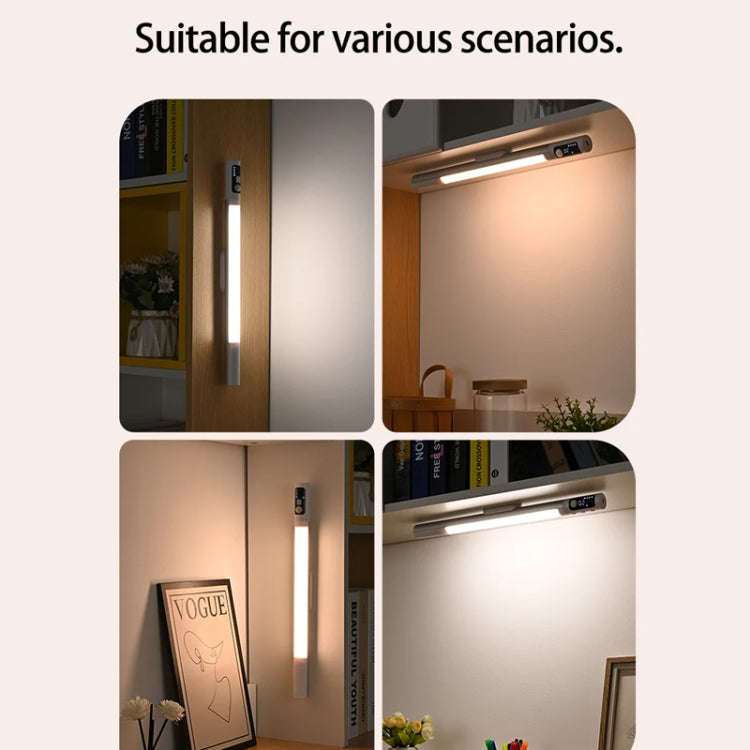 Rechargeable Under Cabinet LED Motion Sensor Night Light with Digital Display 1200mAH(Black)