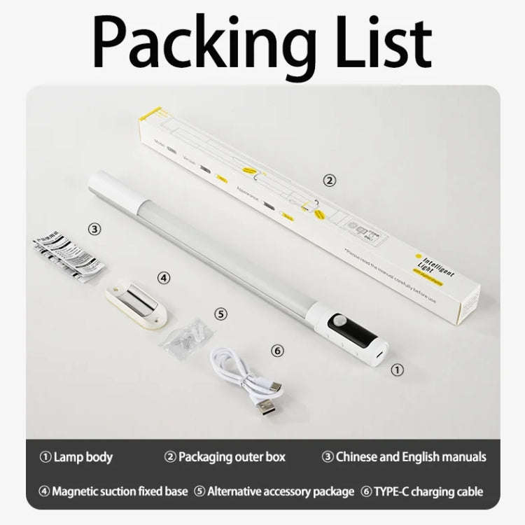 Rechargeable Under Cabinet LED Motion Sensor Night Light with Digital Display 1200mAH(Black)