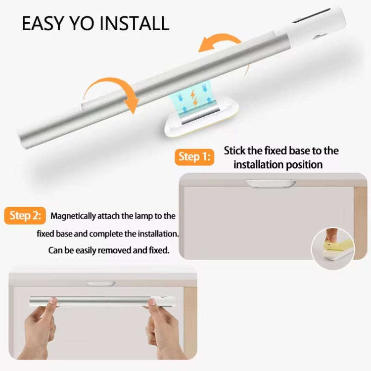Rechargeable Under Cabinet LED Motion Sensor Night Light with Digital Display 2000mAH(Silver)