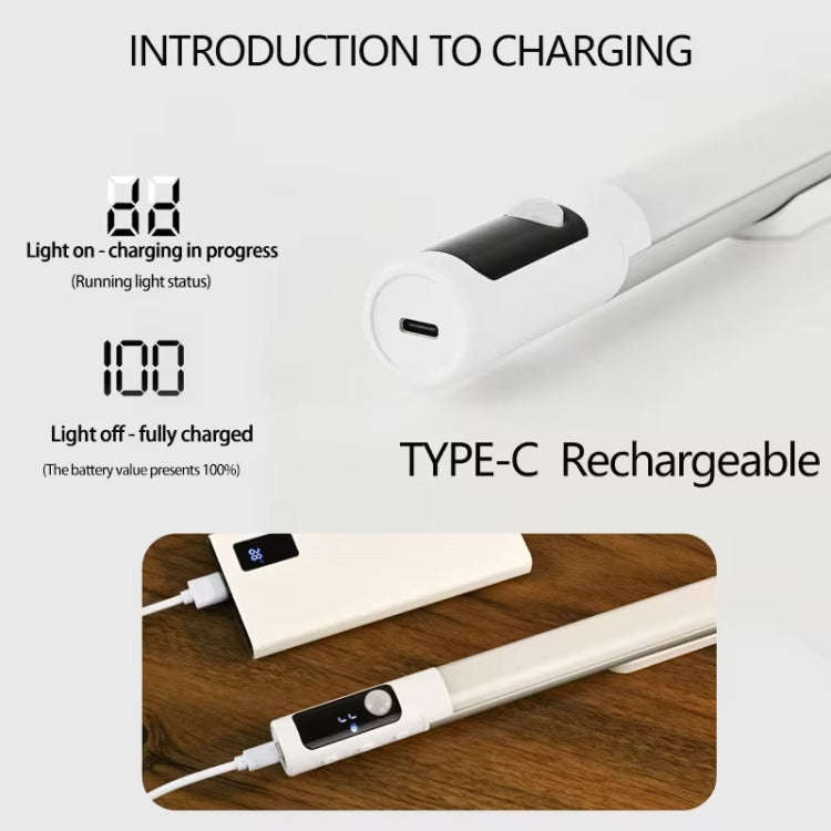 Rechargeable Under Cabinet LED Motion Sensor Night Light with Digital Display 1200mAH(Black)