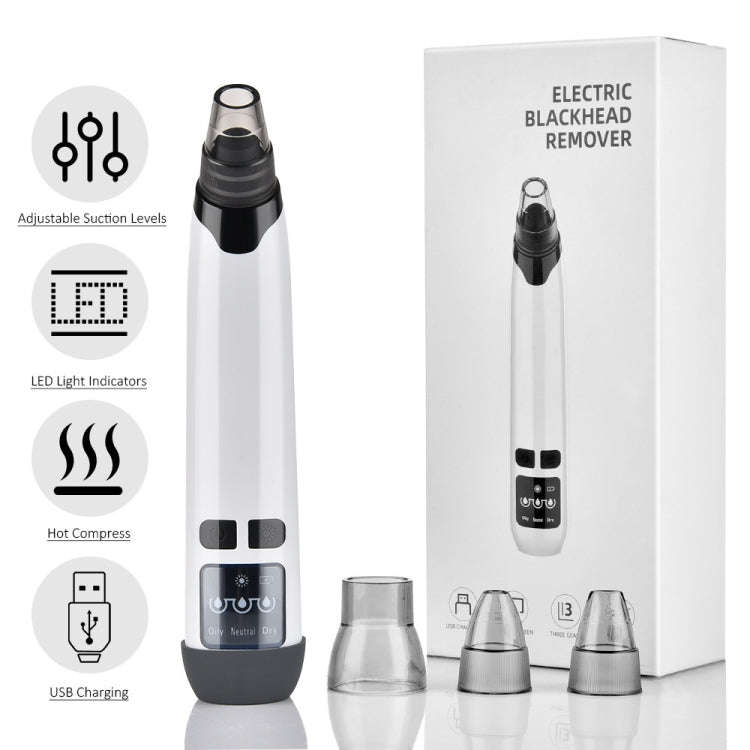 KS-X007 Electric Heating Hot Compress Pore Cleaner Home Facial Blackhead Acne Remover(White)