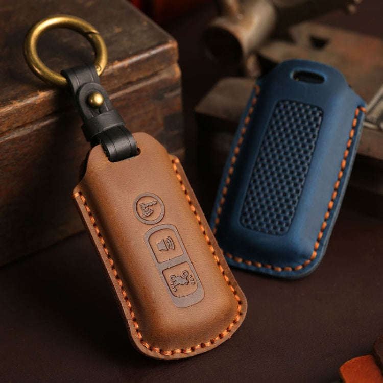 For Honda NS125LA/Lead125/PCX160/Forza 350 Hallmo Motorcycle Key Case, Color: 2 Keys Blue