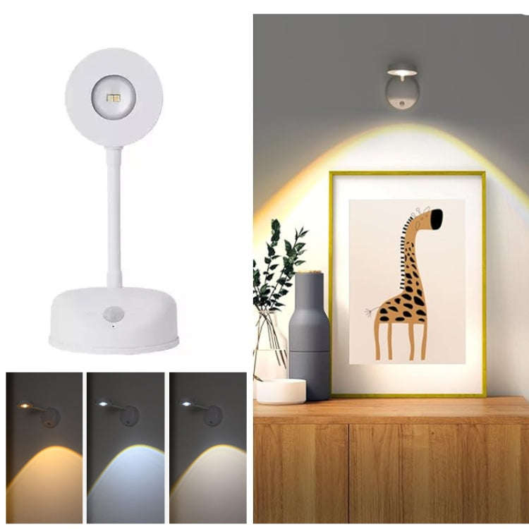 Rechargeable LED Motion Sensor Wireless Spotlight Dimmable Picture Light 1200mAH(White)
