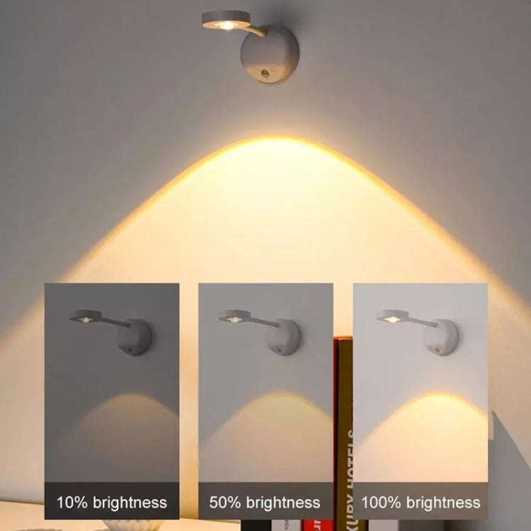 Rechargeable LED Motion Sensor Wireless Spotlight Dimmable Picture Light 1200mAH(White)