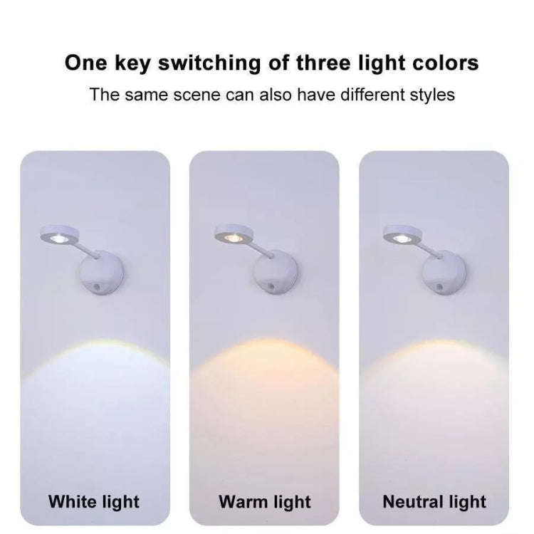 Rechargeable LED Motion Sensor Wireless Spotlight Dimmable Picture Light 1200mAH(White)