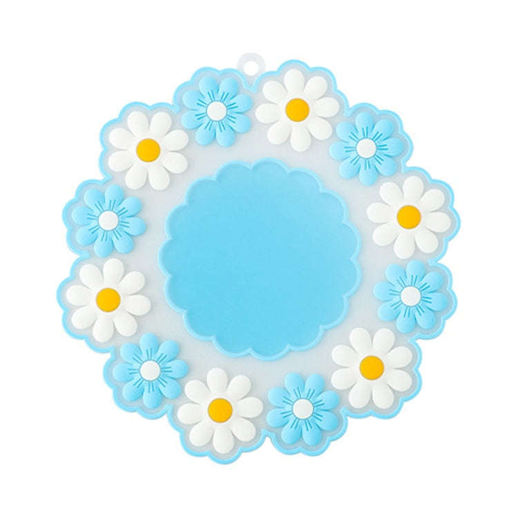 Household High Temperature Resistant Daisy Coasters Kitchen Tabletop Insulation Mat, Style: Blue ...